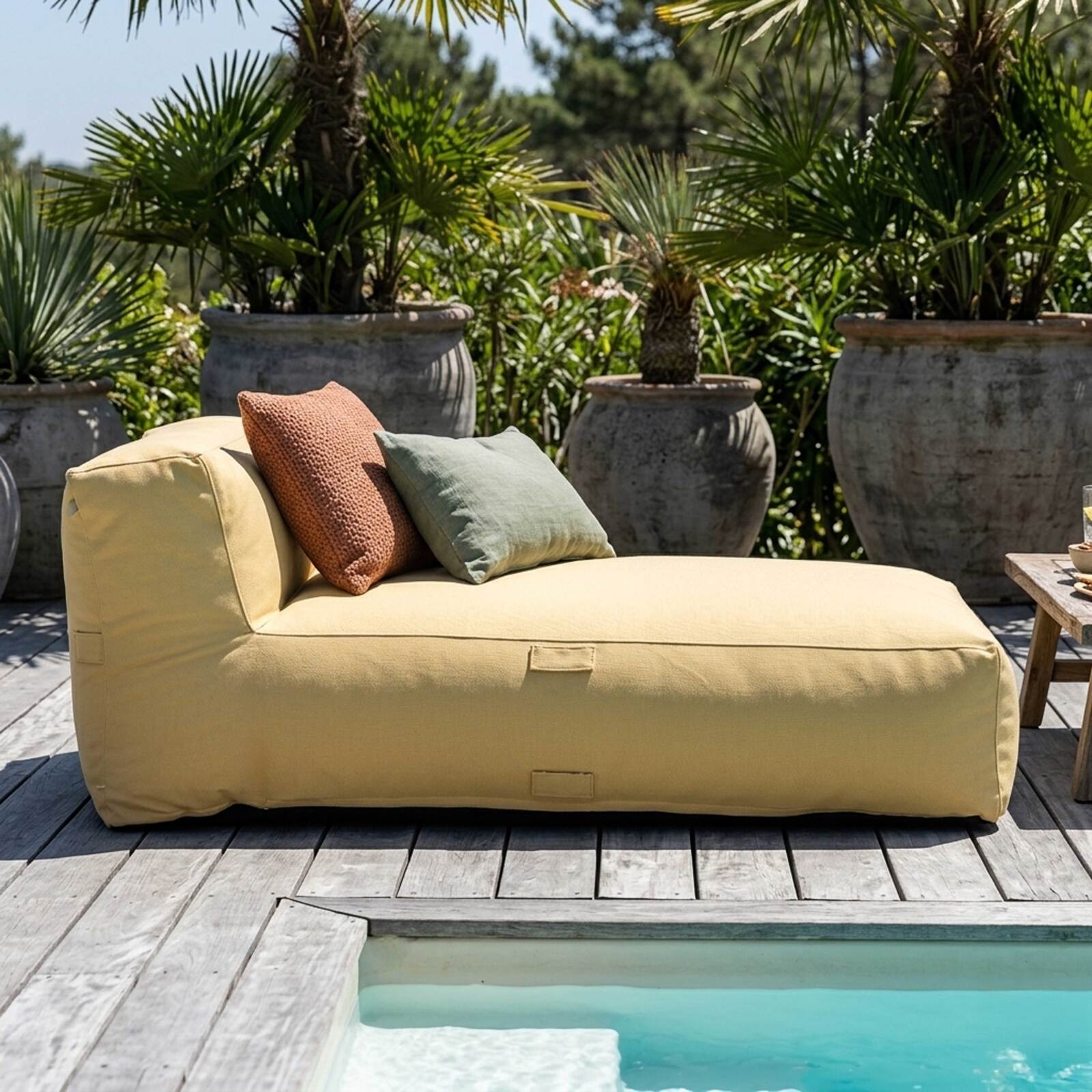 Sofá modular de exterior para 2 personas con 2 chaise longue