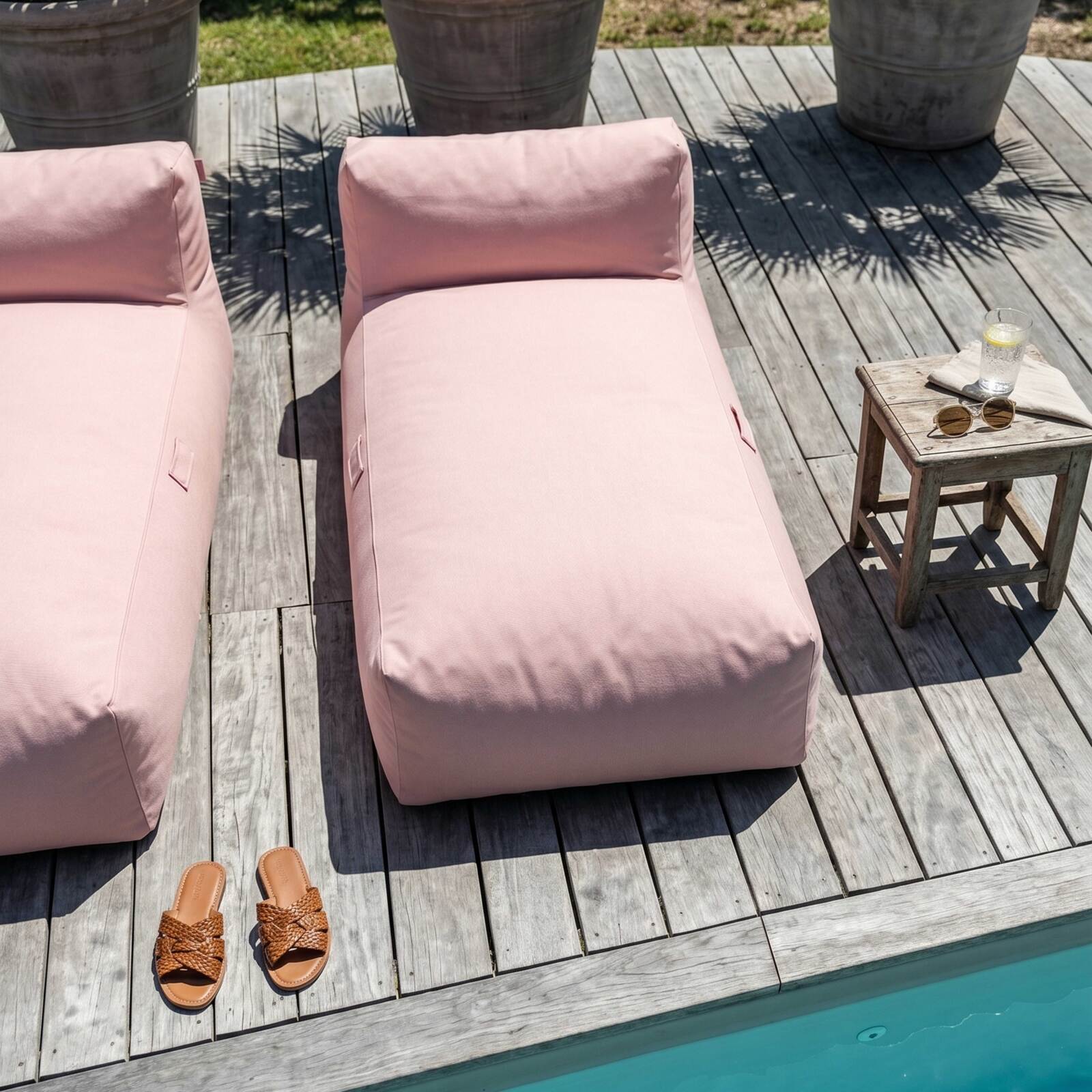 Sofá modular de exterior para 2 personas con 2 chaise longue