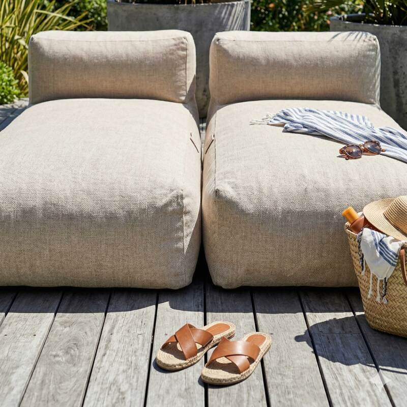 Sofá modular de exterior para 2 personas con 2 chaise longue (2/6)