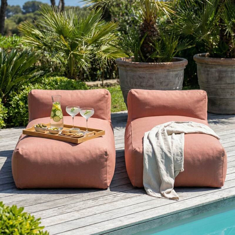 Sofá modular de exterior para 2 personas con 2 chaise longue (3/6)