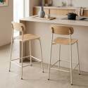 Sillas altas de madera y metal - Lote de 2