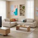 Sofá modular esquinero de 4 plazas de tela con cojines respaldo ajustable