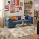 Sofá cama 2 plazas de tela con cojines modulares