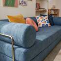 Sofá cama 2 plazas de tela con cojines modulares