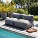 Sofá modular de exterior para 2 personas con 2 sillones