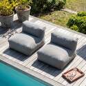 Sofá modular de exterior para 2 personas con 2 sillones