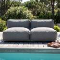 Sofá modular de exterior para 2 personas con 2 sillones