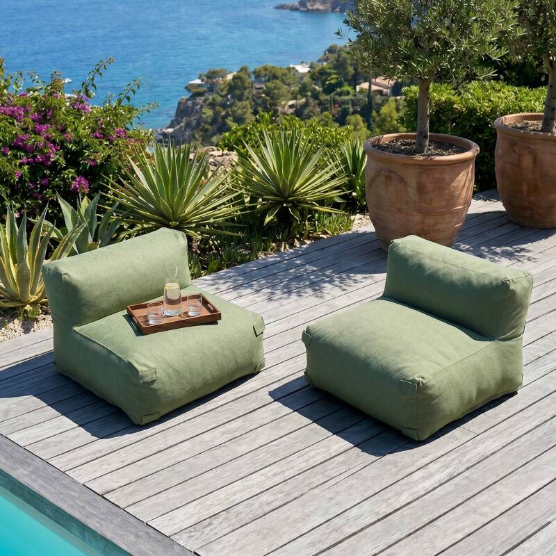 Sofá modular de exterior para 2 personas con 2 sillones (4/8)