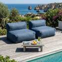 Sofá modular de exterior para 2 personas con 2 sillones