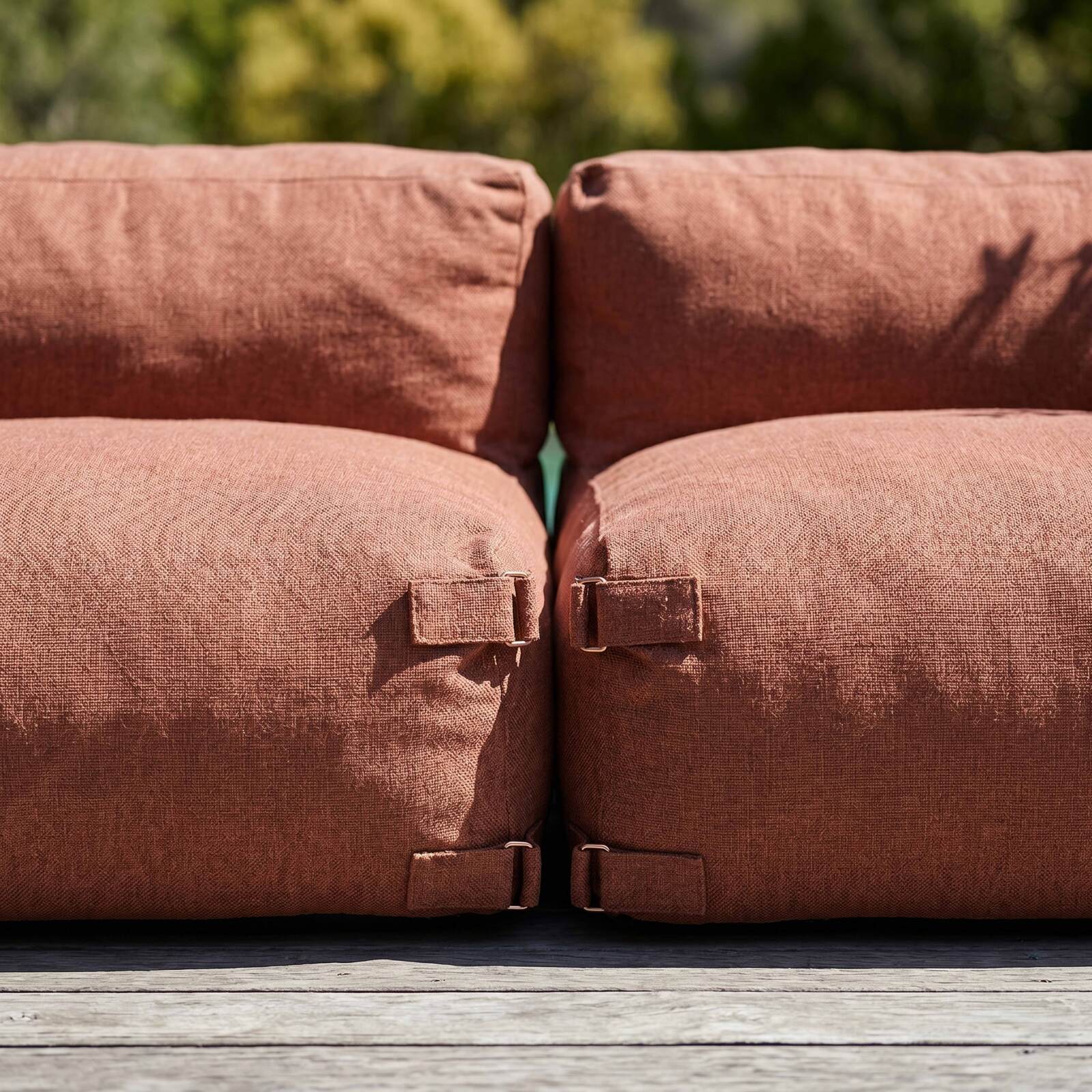 Sofá modular de exterior para 2 personas con 2 sillones