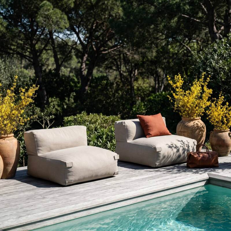 Sofá modular de exterior para 2 personas con 2 sillones (4/7)