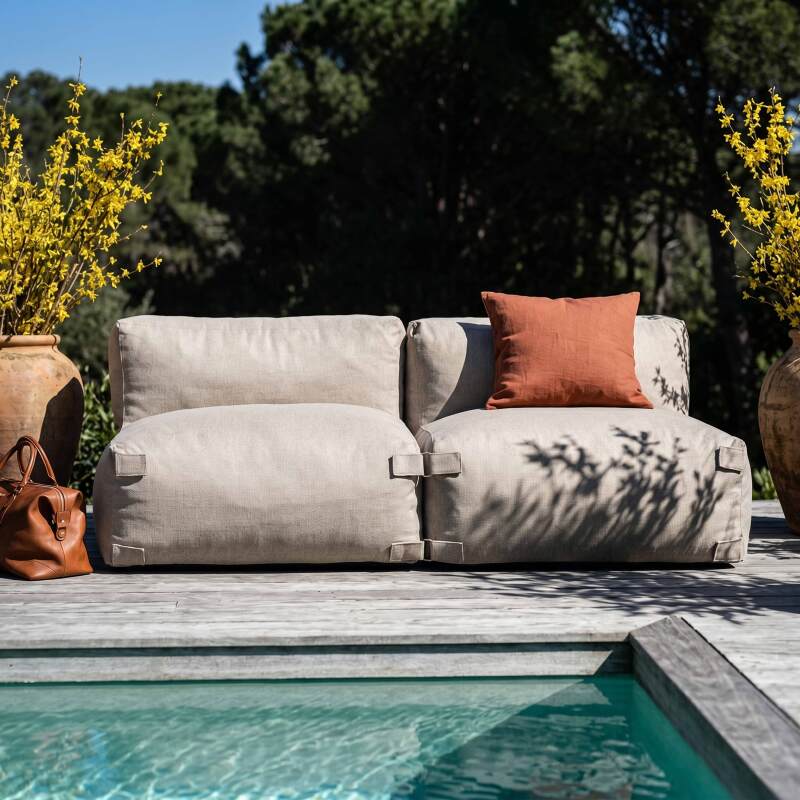 Sofá modular de exterior para 2 personas con 2 sillones (2/7)