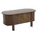 Mesa de centro elevable efecto madera ovalada 100x48 cm
