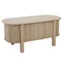 Mesa de centro elevable efecto madera ovalada 100x48 cm