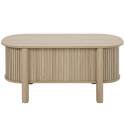 Mesa de centro elevable efecto madera ovalada 100x48 cm