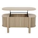Mesa de centro elevable efecto madera ovalada 100x48 cm