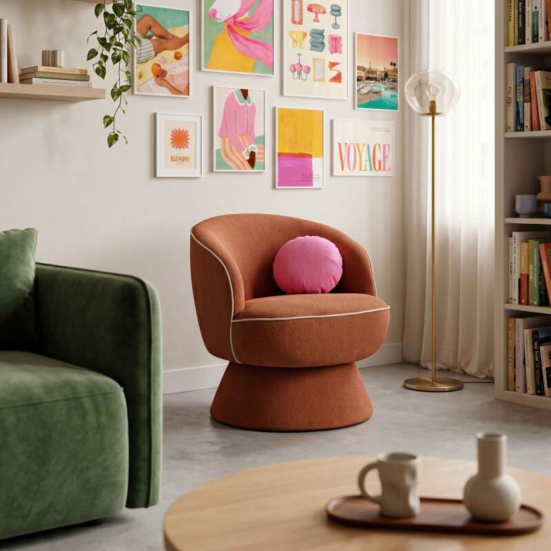 Sillón giratorio de tela (6/7)