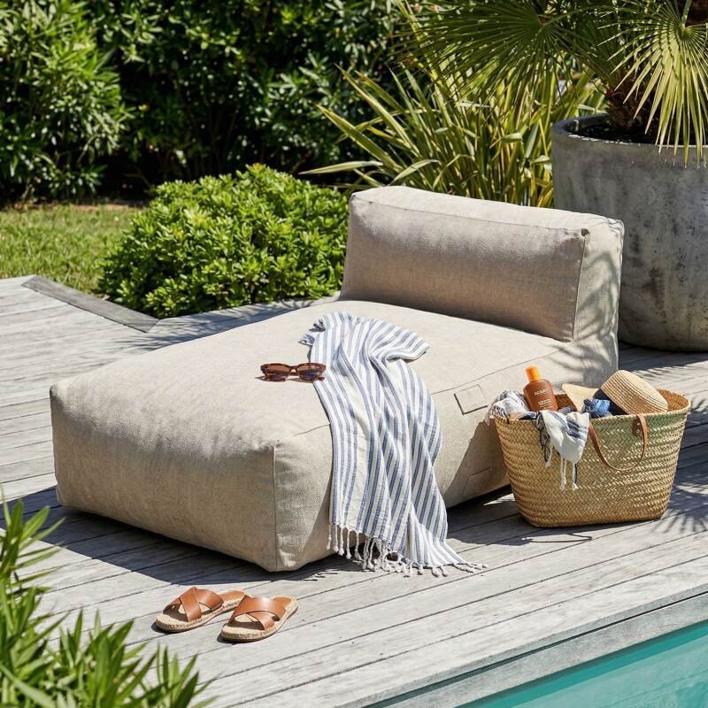 Chaise longue para sofá modular de exterior