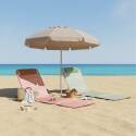 Lote de 2 tumbonas de playa plegables a rayas, amarilla y roja