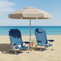 Lote de 2 sillas de playa plegables reclinables 4 posiciones