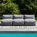 Sofá modular de exterior para 3 personas con 3 sillones