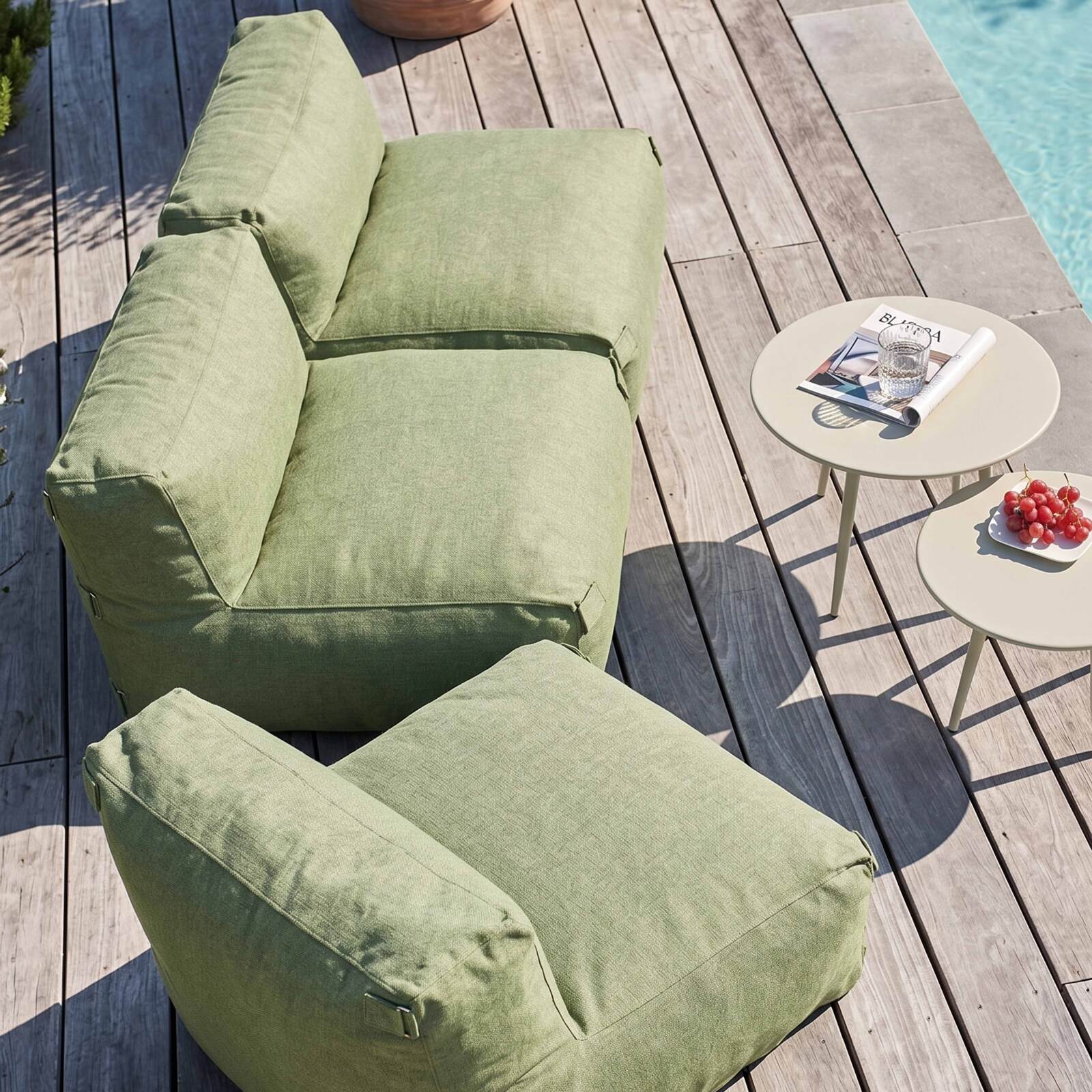 Sofá modular de exterior para 3 personas con 3 sillones