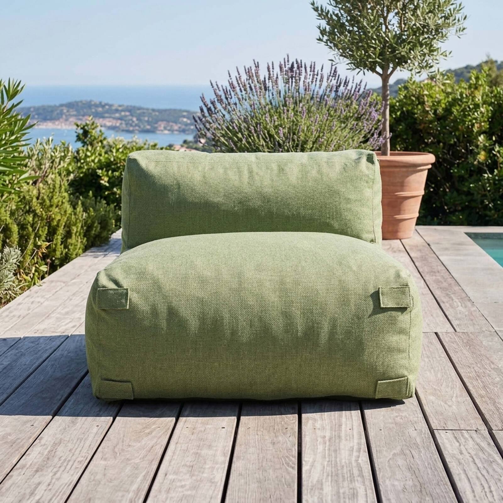 Sofá modular de exterior para 3 personas con 3 sillones
