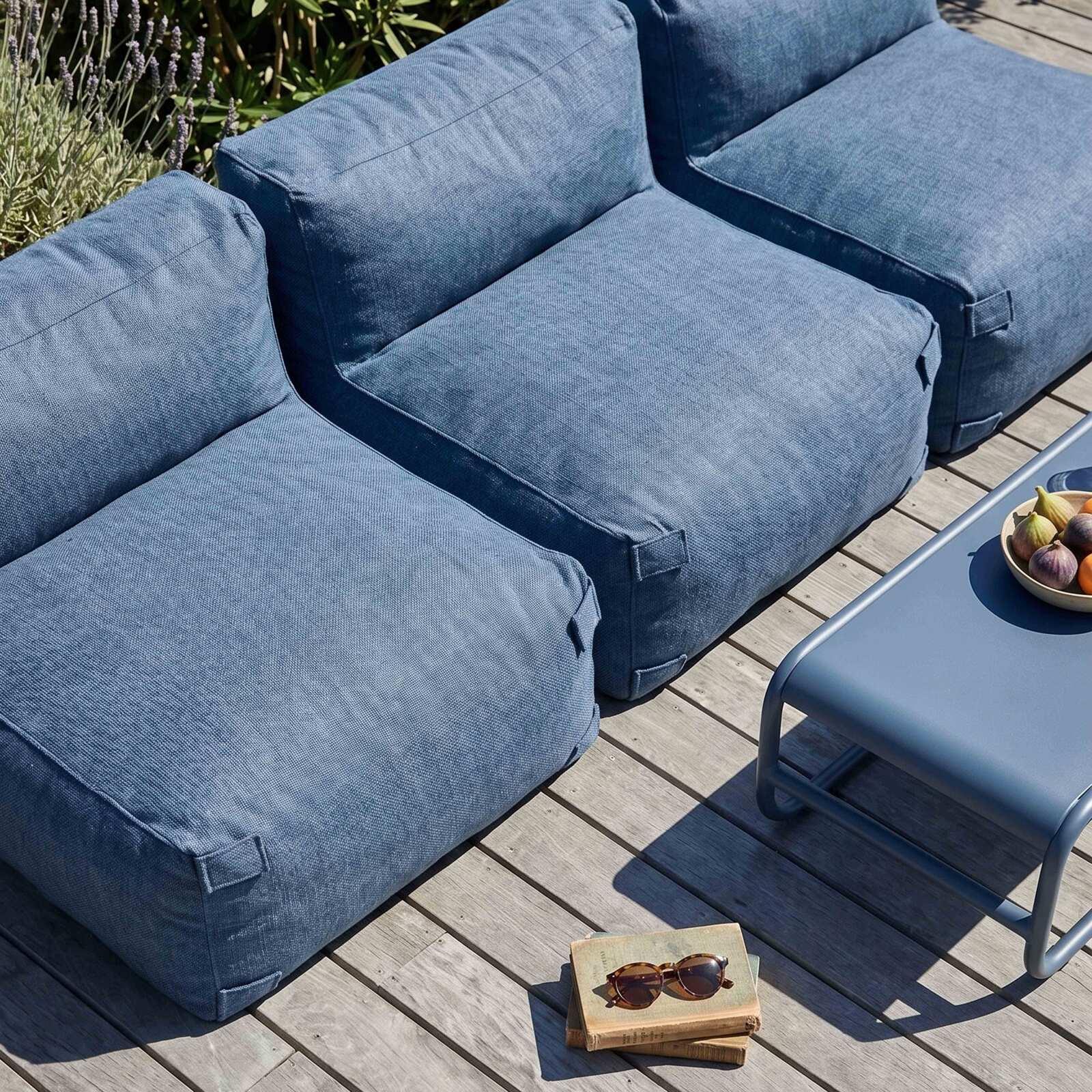 Sofá modular de exterior para 3 personas con 3 sillones