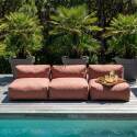 Sofá modular de exterior para 3 personas con 3 sillones