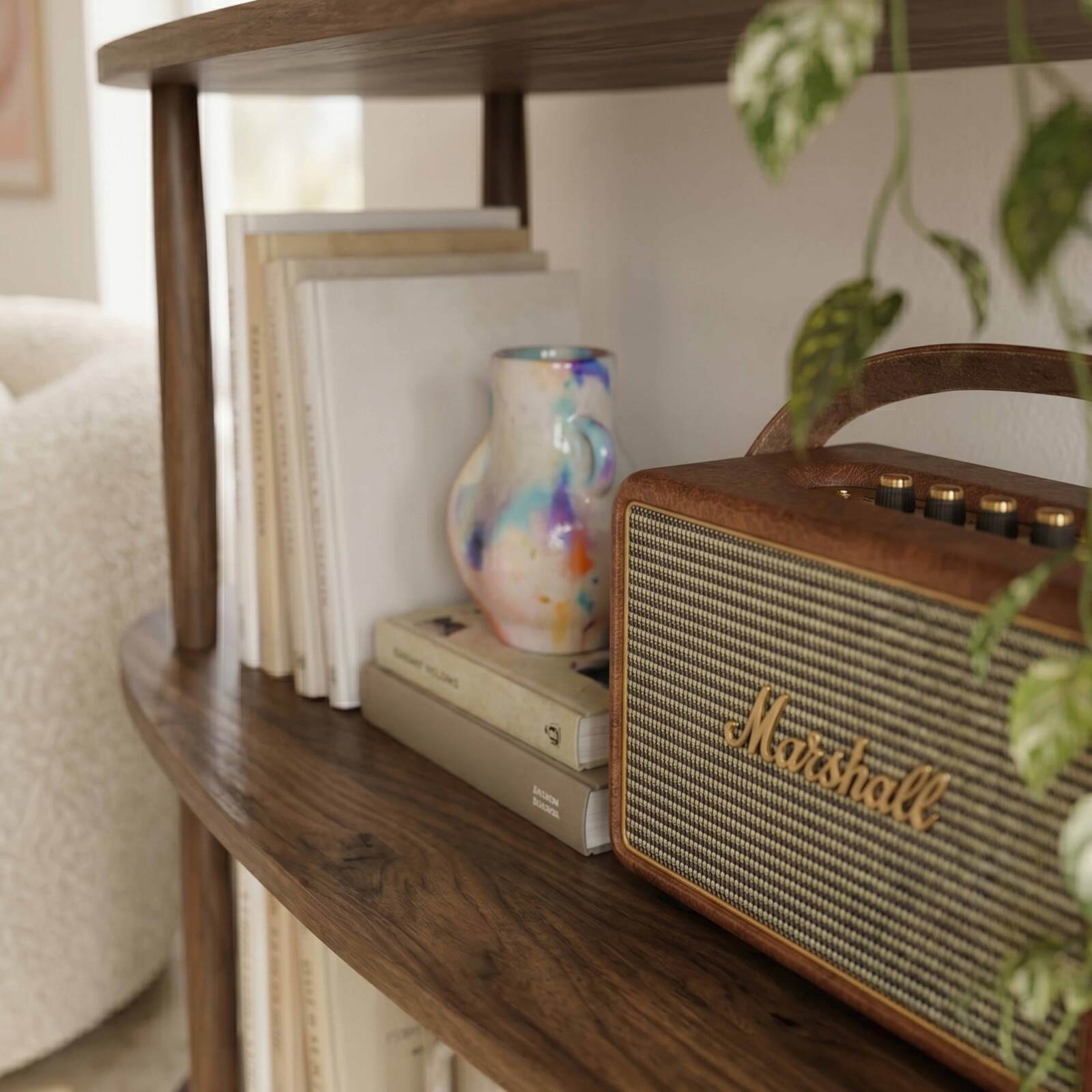 Estantería alta con efecto madera, 120x145 cm