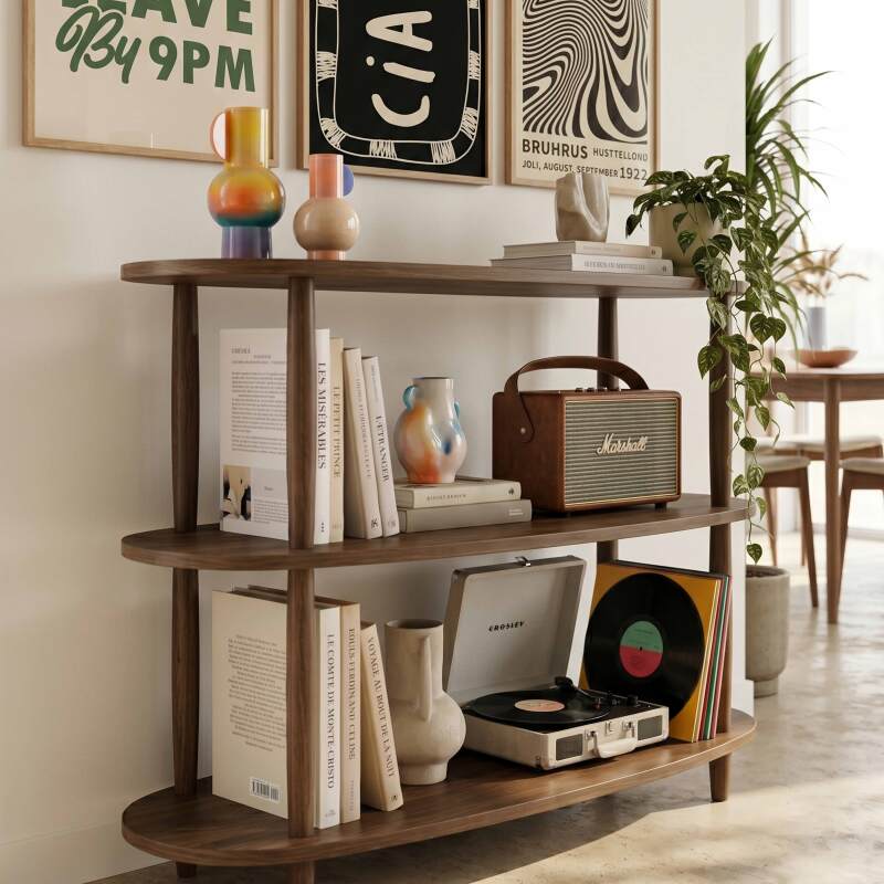 Estantería alta con efecto madera, 120x145 cm (2/8)