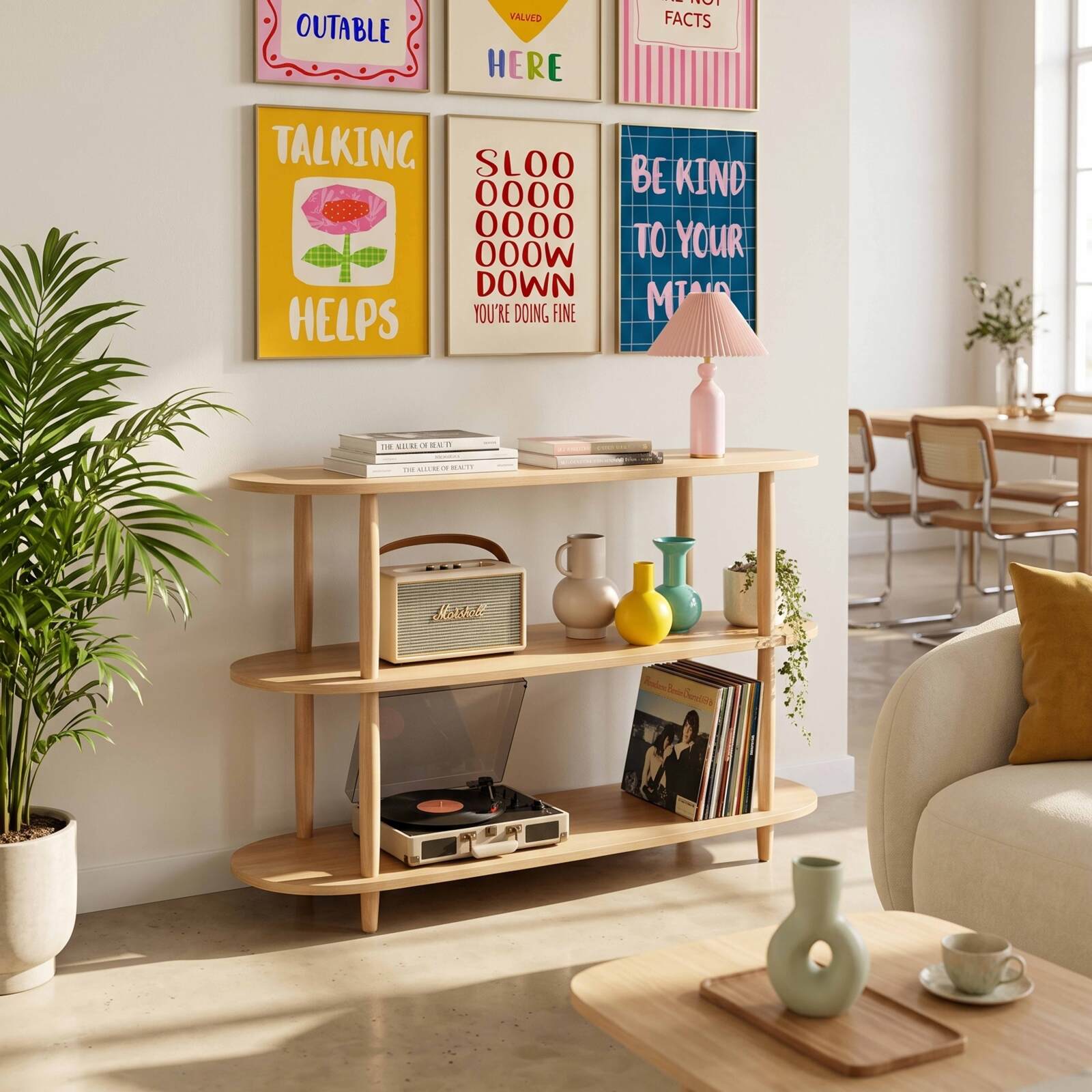 Estantería alta con efecto madera, 120x145 cm