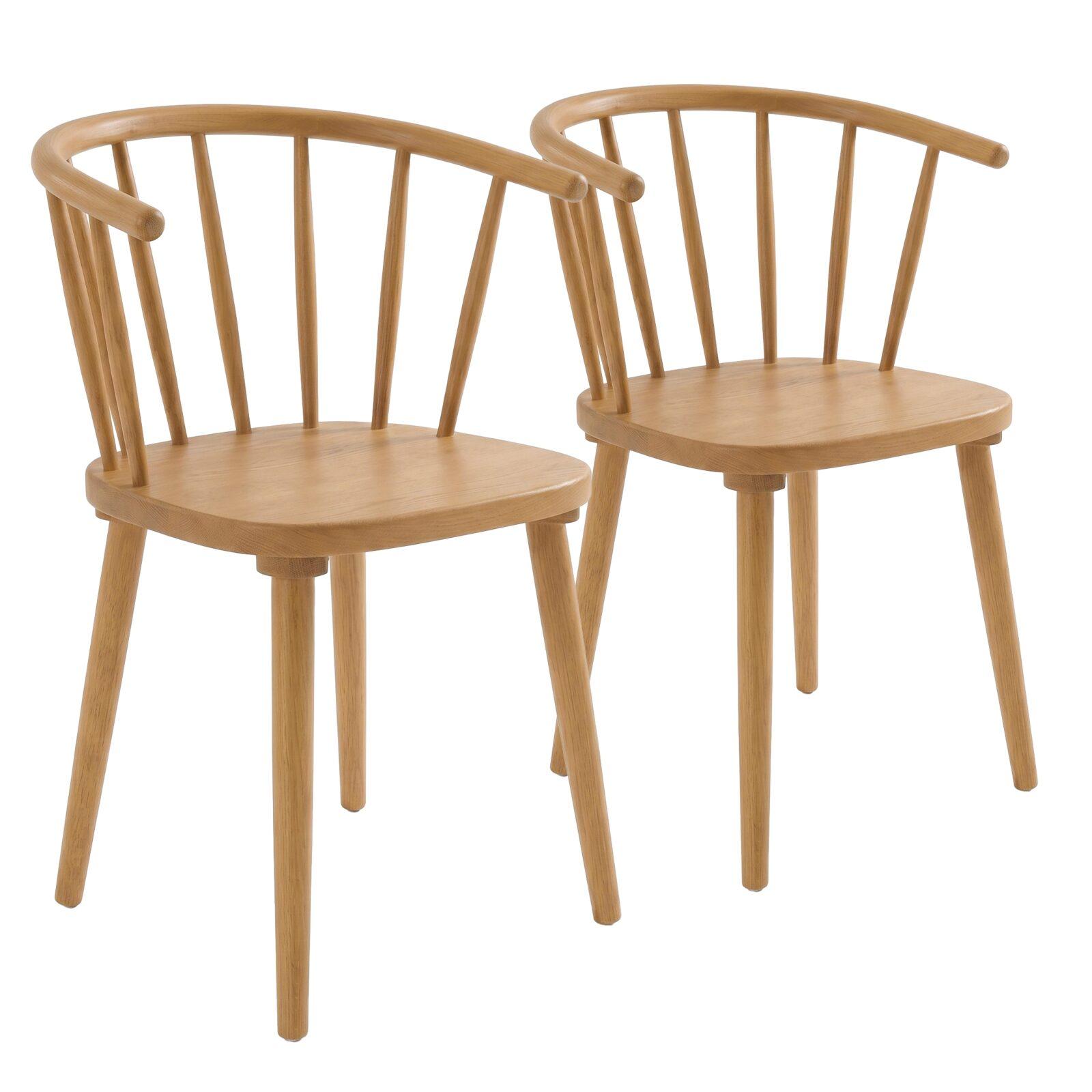 Sillas de madera de olmo caladas - Lote de 2