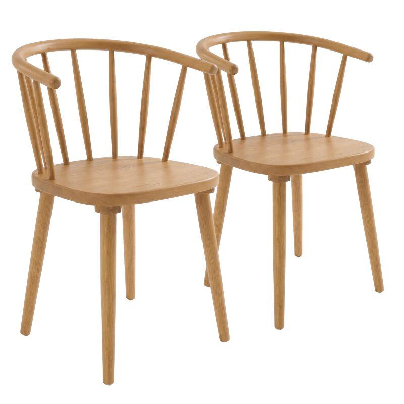 Sillas de madera de olmo caladas - Lote de 2