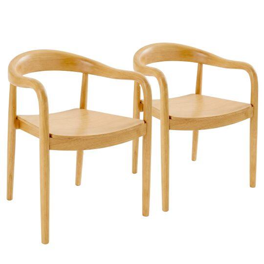 Sillas de madera de olmo con reposabrazos - Lote de 2