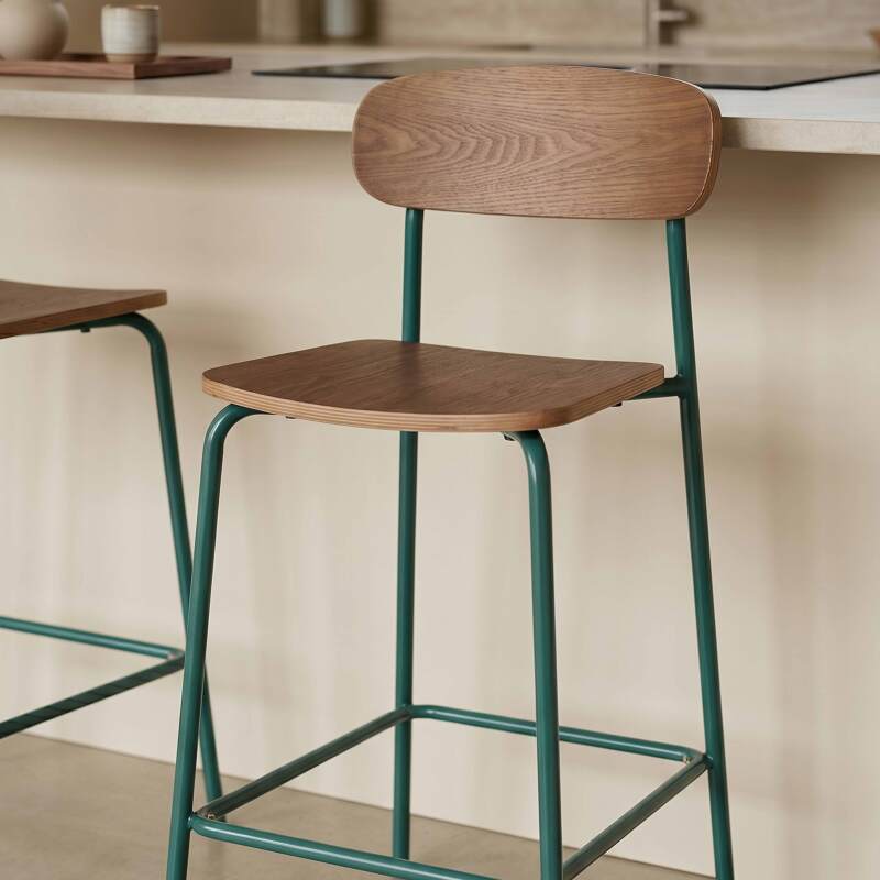 Sillas altas de madera y metal - Lote de 2 (3/8)