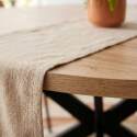 Mesa de comedor extensible redonda en metal y efecto madera 6 a 8 personas