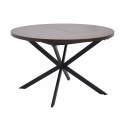 Mesa de comedor extensible redonda en metal y efecto madera 6 a 8 personas