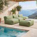 Sofá modular de exterior para 4 personas con 3 sillones y 1 puf