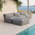 Sofá modular de exterior para 4 personas con 3 sillones y 1 puf