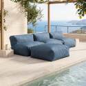 Sofá modular de exterior para 4 personas con 3 sillones y 1 puf