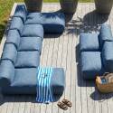 Sofá modular de exterior para 7 personas con 5 sillones y 2 chaise longue
