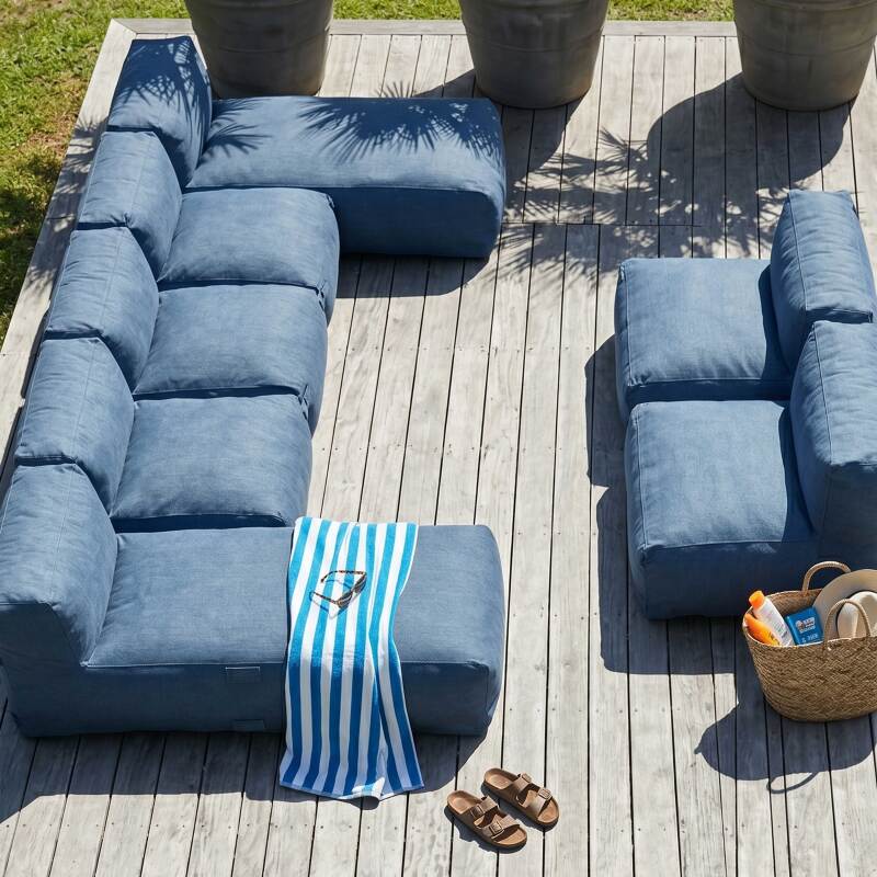 Sofá modular de exterior para 7 personas con 5 sillones y 2 chaise longue (2/7)