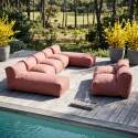 Sofá modular de exterior para 7 personas con 5 sillones y 2 chaise longue