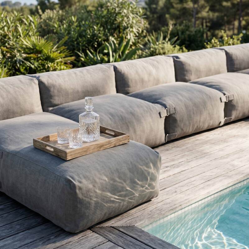 Sofá modular de exterior para 7 personas con 5 sillones y 2 chaise longue (3/7)