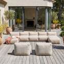 Sofá modular de exterior para 7 personas con 5 sillones y 2 chaise longue