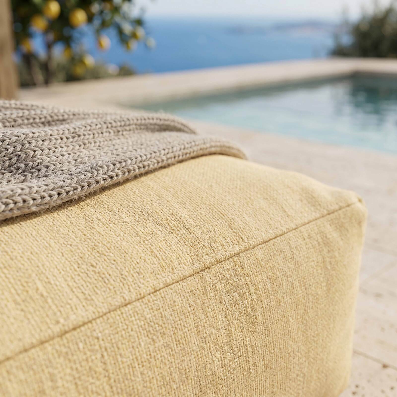 Sofá modular de exterior para 2 personas con 1 sillón y 1 chaise longue