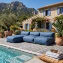 Sofá modular de exterior para 3 personas con 2 sillones y 1 chaise longue