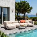 Sofá modular de exterior para 5 personas con 2 sillones, 2 sillones esquineros y 1 puf