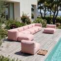 Sofá modular de exterior para 8 personas con 5 sillones, 2 sillones esquineros y 1 puf